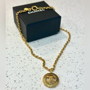 Vintage CHANEL Gold Medallion Necklace
